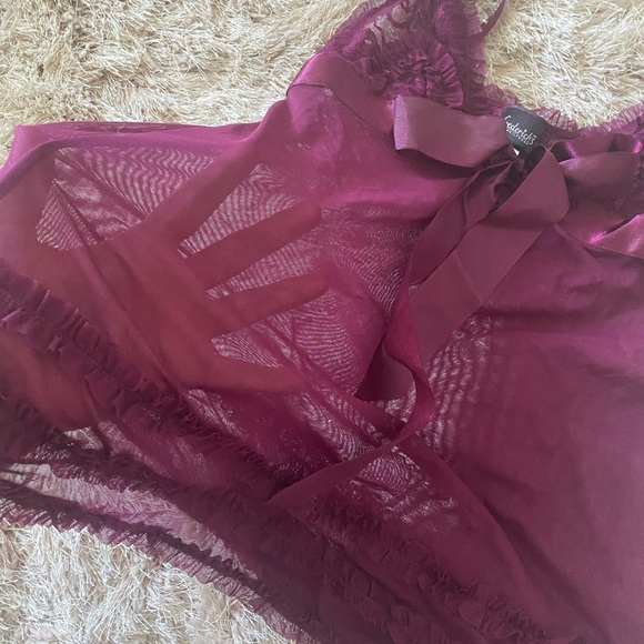 Burgundy Mesh Babydoll - Picture 7 of 11